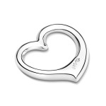 Anhänger Schwingendes Herz , Weißgold 585 / 14K, Höhe 12 mm, Gewicht ca. 0,39 g