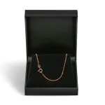Goldkette als Ankerkette diamantiert in Rotgold 585 / 14K, 45 cm lang, 1,7 mm breit, Gewicht ca. 4.3 g.