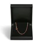 Goldkette als Ankerkette diamantiert in Rotgold 585 / 14K, 45 cm lang, 1,9 mm breit, Gewicht ca. 6 g.