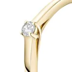 0,05 Karat Diamant Verlobungsring, Gelbgold 750 / 18K, Weite 56 mm, Gewicht ca. 1.86 g.