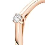 0,05 Karat Diamant Verlobungsring, Rotgold 585 / 14K, Weite 56 mm, Gewicht ca. 1.9 g.