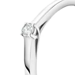 0,05 Karat Diamant Verlobungsring, Weißgold 585 / 14K, Weite 56 mm, Gewicht ca. 1.9 g.