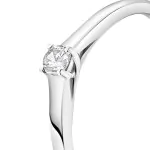 0,10 Karat Diamant Verlobungsring, Weißgold 585 / 14K, Breite 2 mm, Weite 58 mm, Gewicht ca. 2.2 g.