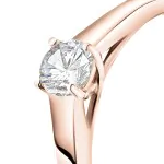 0,30 Karat Diamant Verlobungsring mit GIA Zertifikat, Rotgold 585 / 14K, Breite 1,7 mm,Weite 52 mm, Gewicht ca. 2.6 g.