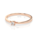 0,10 Karat Diamant Verlobungsring mit 1 Diamanten, Rotgold 585 / 14K, Weite 70 mm, Gewicht ca. 1.2 g.