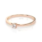 0,10 Karat Diamant Verlobungsring mit 1 Diamanten, Rotgold 585 / 14K