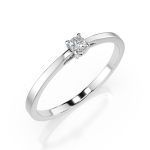 0,10 Karat Diamant Verlobungsring mit 1 Diamanten, Weißgold 585 / 14K, Weite 59 mm, Gewicht ca. 1.2 g.