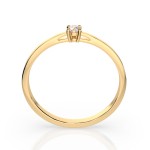 0,10 Karat Diamant Verlobungsring mit 1 Diamanten, Gelbgold 585 / 14K, Weite 54 mm, Gewicht ca. 1.2 g.