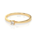 0,10 Karat Diamant Verlobungsring mit 1 Diamanten, Gelbgold 585 / 14K, Weite 64 mm, Gewicht ca. 1.2 g.