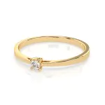 0,10 Karat Diamant Verlobungsring mit 1 Diamanten, Gelbgold 585 / 14K