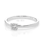 0,15 Karat Diamant Verlobungsring, Weißgold 585 / 14K