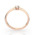 0,20 Karat Diamant Verlobungsring mit 1 Diamanten, Rotgold 585 / 14K, Weite 49 mm, Gewicht ca. 1.5 g.