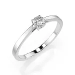 0,20 Karat Diamant Verlobungsring mit 1 Diamanten, Weißgold 585 / 14K, Weite 49 mm, Gewicht ca. 1.5 g.