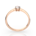 0,30 Karat Diamant Verlobungsring mit 1 Diamanten, Rotgold 585 / 14K, Weite 61 mm, Gewicht ca. 1.55 g.