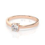 0,30 Karat Diamant Verlobungsring mit 1 Diamanten, Rotgold 585 / 14K, Weite 63 mm, Gewicht ca. 1.55 g.