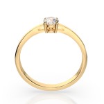 0,30 Karat Diamant Verlobungsring mit 1 Diamanten, Gelbgold 585 / 14K, Weite 71 mm, Gewicht ca. 1.55 g.