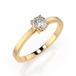 0,30 Karat Diamant Verlobungsring mit 1 Diamanten, Gelbgold 585 / 14K, Weite 62 mm, Gewicht ca. 1.55 g.