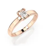 0,15 Karat Diamant Verlobungsring mit 1 Diamanten, Rotgold 585 / 14K, Weite 49 mm, Gewicht ca. 2.0 g.