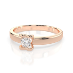 0,15 Karat Diamant Verlobungsring mit 1 Diamanten, Rotgold 585 / 14K, Weite 71 mm, Gewicht ca. 2.0 g.