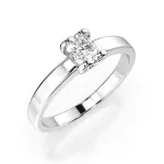 0,15 Karat Diamant Verlobungsring mit 1 Diamanten, Weißgold 585 / 14K, Weite 49 mm, Gewicht ca. 2.0 g.