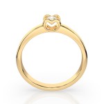0,15 Karat Diamant Verlobungsring mit 1 Diamanten, Gelbgold 585 / 14K, Weite 59 mm, Gewicht ca. 2.0 g.