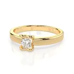 0,15 Karat Diamant Verlobungsring mit 1 Diamanten, Gelbgold 585 / 14K