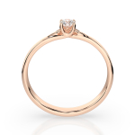 0,1 Karat Diamant Verlobungsring, Rotgold 585 / 14K, Weite 65 mm, Gewicht ca. 1.3 g.