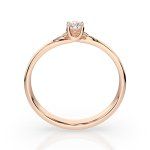 0,1 Karat Diamant Verlobungsring, Rotgold 585 / 14K, Weite 71 mm, Gewicht ca. 1.3 g.
