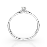 0,1 Karat Diamant Verlobungsring, Weißgold 585 / 14K, Weite 55 mm, Gewicht ca. 1.3 g.