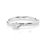 0,1 Karat Diamant Verlobungsring, Weißgold 585 / 14K