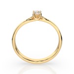 0,1 Karat Diamant Verlobungsring, Gelbgold 585 / 14K, Weite 69 mm, Gewicht ca. 1.3 g.
