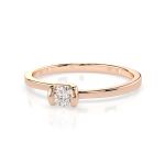 0,10 Karat Diamant Verlobungsring mit 1 Diamanten, Rotgold 585 / 14K, Weite 55 mm, Gewicht ca. 1.3 g.