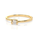 0,10 Karat Diamant Verlobungsring mit 1 Diamanten, Gelbgold 585 / 14K, Weite 54 mm, Gewicht ca. 1.3 g.