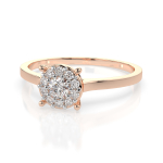 0,15 Karat Diamant Verlobungsring mit 11 Diamanten, Rotgold 585 / 14K, Weite 68 mm, Gewicht ca. 1.7 g.