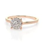 0,15 Karat Diamant Verlobungsring mit 11 Diamanten, Rotgold 585 / 14K