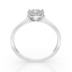 0,15 Karat Diamant Verlobungsring mit 11 Diamanten, Weißgold 585 / 14K, Weite 52 mm, Gewicht ca. 1.7 g.