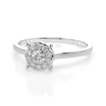 0,15 Karat Diamant Verlobungsring mit 11 Diamanten, Weißgold 585 / 14K