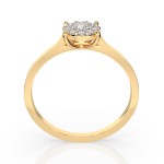 0,15 Karat Diamant Verlobungsring mit 11 Diamanten, Gelbgold 585 / 14K, Weite 67 mm, Gewicht ca. 1.7 g.