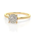 0,15 Karat Diamant Verlobungsring mit 11 Diamanten, Gelbgold 585 / 14K