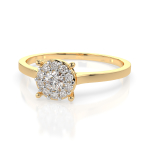 0,15 Karat Diamant Verlobungsring mit 11 Diamanten, Gelbgold 585 / 14K, Weite 51 mm, Gewicht ca. 1.7 g.