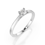 0,15 Karat Diamant Verlobungsring mit 1 Diamanten, Weißgold 585 / 14K, Weite 62 mm, Gewicht ca. 1.6 g.