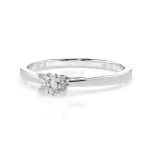 0,15 Karat Diamant Verlobungsring mit 1 Diamanten, Weißgold 585 / 14K