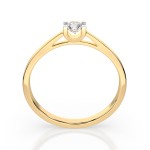 0,15 Karat Diamant Verlobungsring mit 1 Diamanten, Gelbgold 585 / 14K, Weite 62 mm, Gewicht ca. 1.6 g.