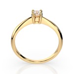 0,10 Karat Diamant Verlobungsring mit 1 Diamanten, Gelbgold 585 / 14K, Weite 66 mm, Gewicht ca. 1.7 g.