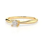 0,10 Karat Diamant Verlobungsring mit 1 Diamanten, Gelbgold 585 / 14K