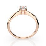 0,20 Karat Diamant Verlobungsring mit 1 Diamanten, Rotgold 585 / 14K, Weite 53 mm, Gewicht ca. 1.7 g.