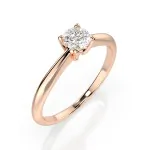 0,20 Karat Diamant Verlobungsring mit 1 Diamanten, Rotgold 585 / 14K, Weite 49 mm, Gewicht ca. 1.7 g.