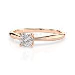 0,20 Karat Diamant Verlobungsring mit 1 Diamanten, Rotgold 585 / 14K, Weite 54 mm, Gewicht ca. 1.7 g.