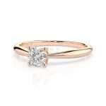 0,30 Karat Diamant Verlobungsring mit 1 Diamanten, Rotgold 585 / 14K, Weite 72 mm, Gewicht ca. 2.0 g.