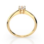 0,30 Karat Diamant Verlobungsring mit 1 Diamanten, Gelbgold 585 / 14K, Weite 71 mm, Gewicht ca. 2.0 g.